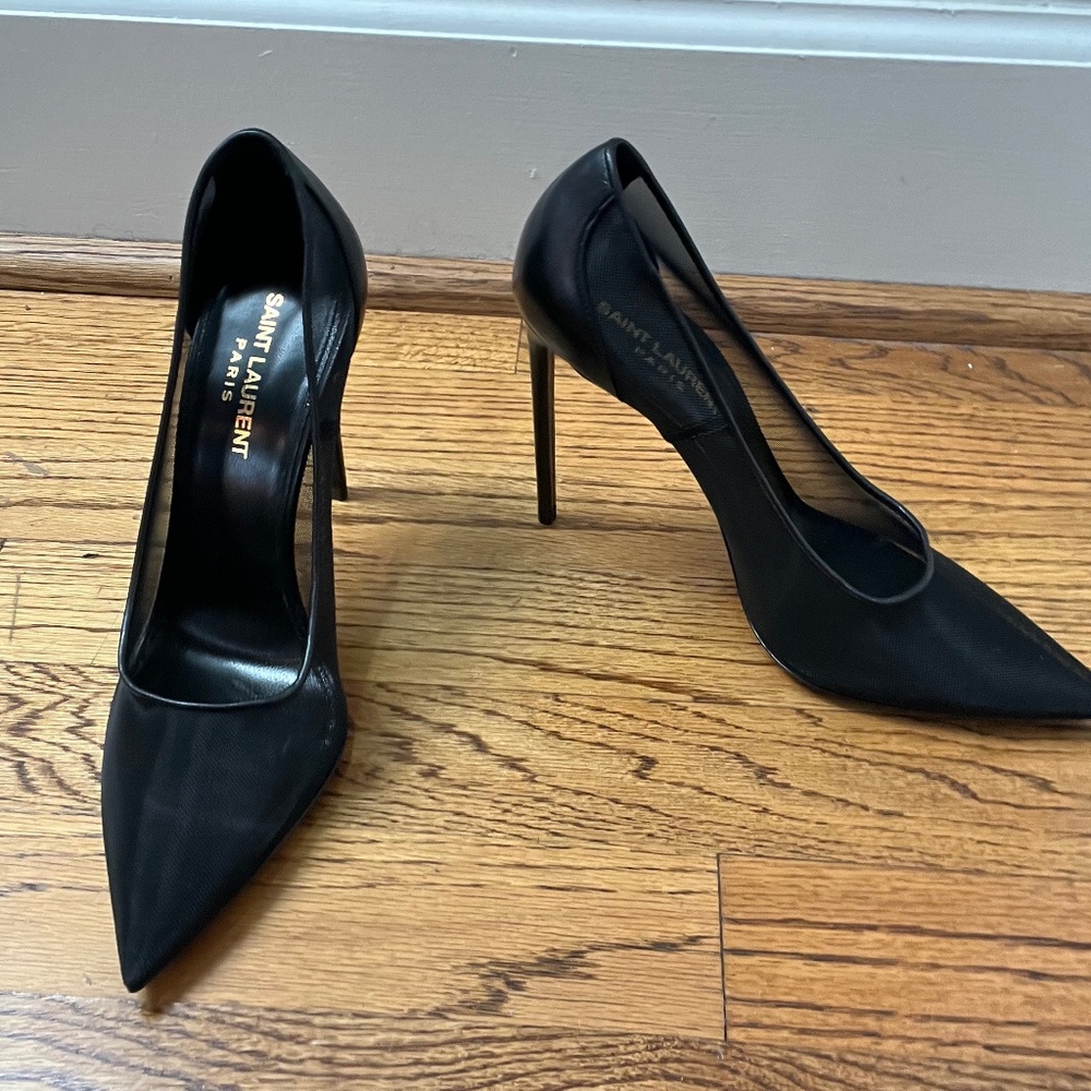 Saint Laurent tulle sheer high heels